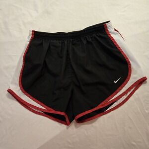 Nike Black Drifit Shorts Women's Medium Red & White Accents‎
